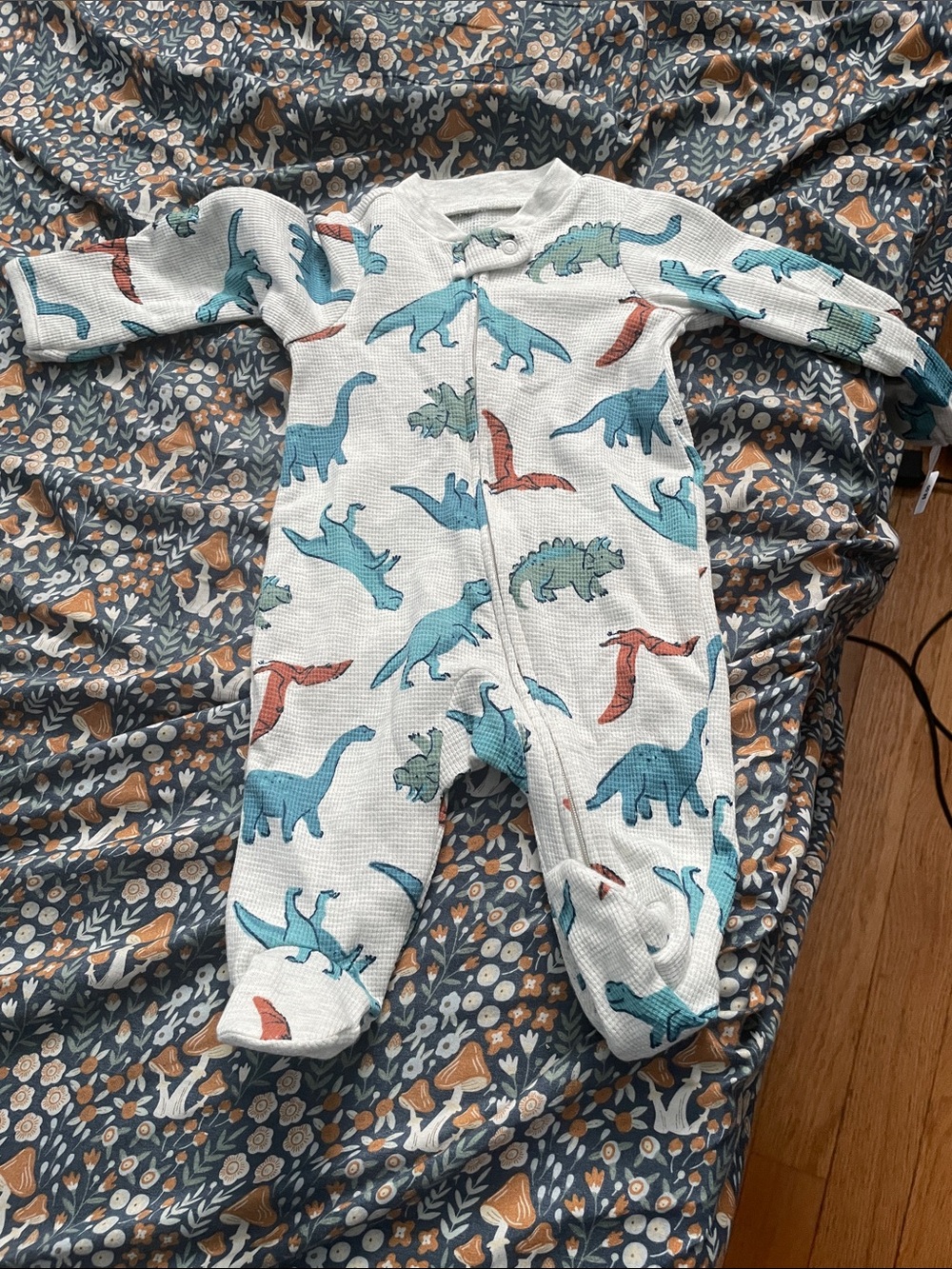 Carters Baby Dino Print Zip One-Piece Pajamas